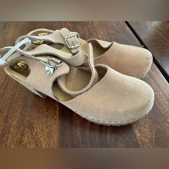 MIA Abba Women’s Leather Suede Ankle Strap SWEDISH Clogs - Picture 5 of 5